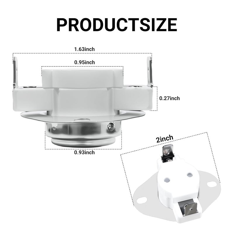 uhzz 80599 Low Temp Ceramic Limit Switch for Vogelzang USSC/US Stove and Ashley Pellet Stoves, Compatible with Vogelzang VG5790 VG5770 Pellet Stoves, Exhaust Temperature Disc Sensor Switch, Model F140-10F - Image 2